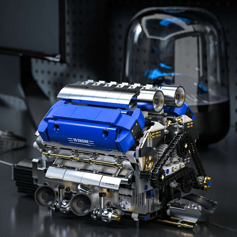 1289pcs MOC Supercar V8 Engine Building Block Electric Version (10002844)