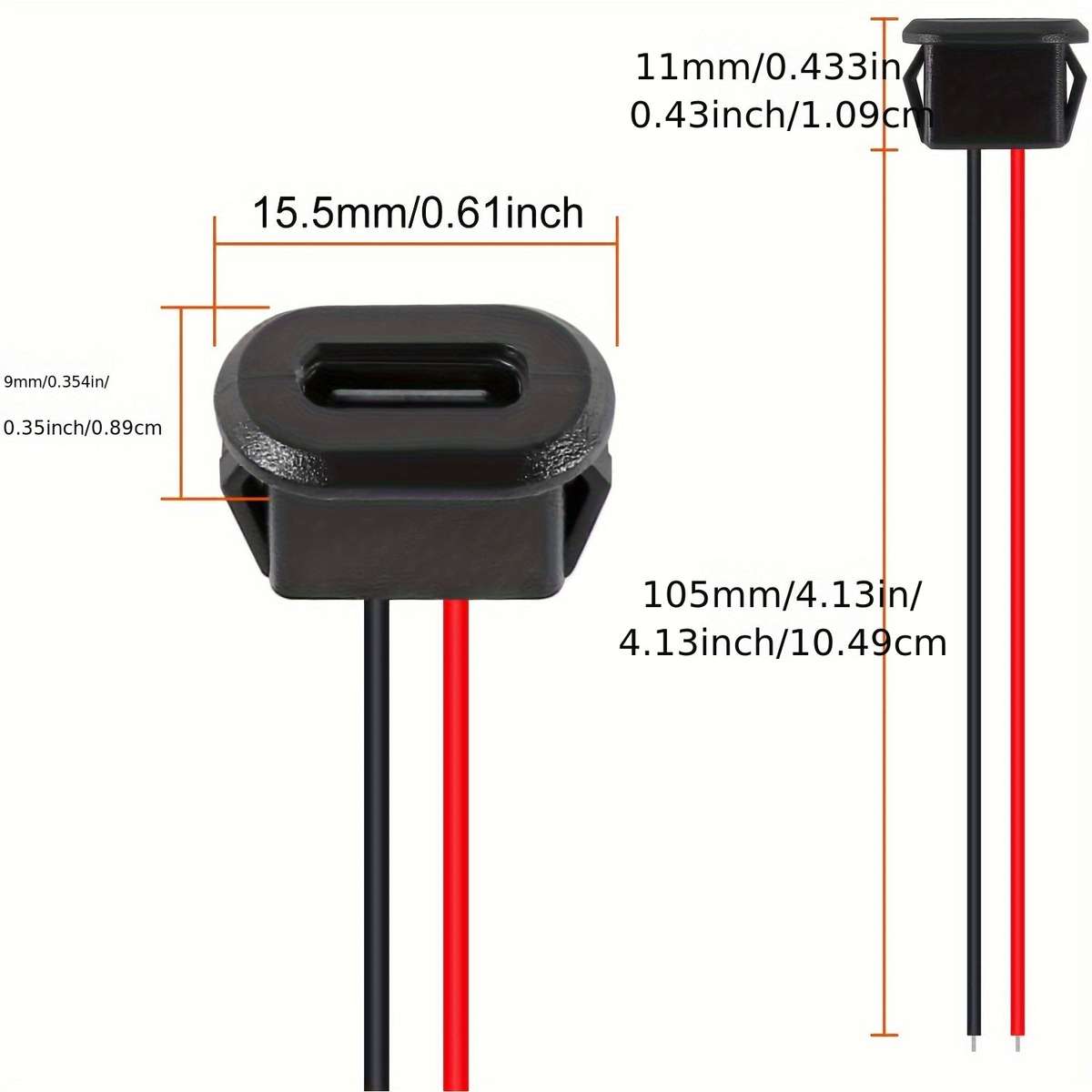 5pcs Type-C Female Chassis 2P Solder Wire Adapters (10008389)