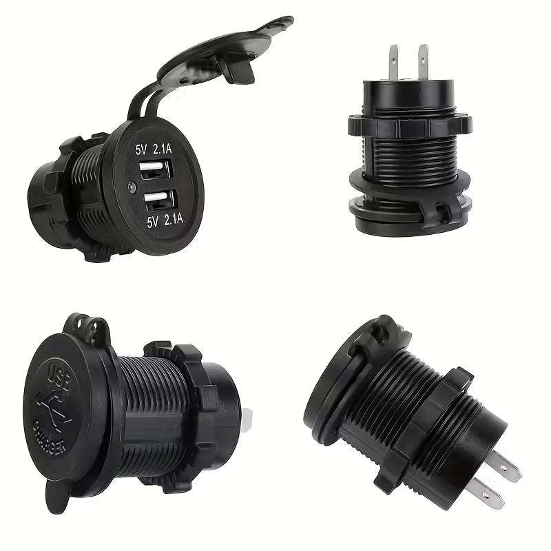 Dual 5V USB LED Charging Socket 4.2A-Blue