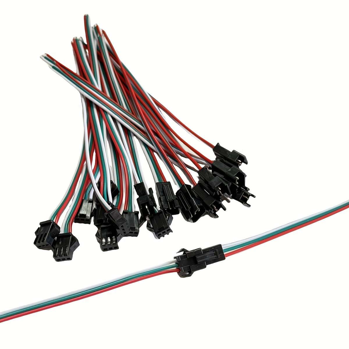 5-Pairs Pack SM 3-Pin Connector with 15cm 22AWG Wire, (10002481)
