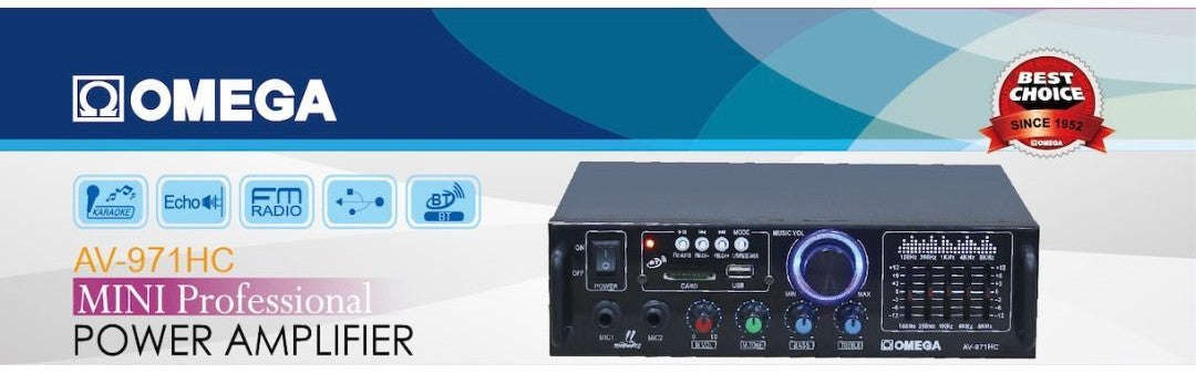 Omega AV-971HC Mini Professional Bluetooth USB SD Card Portable Amplifier (10007590)