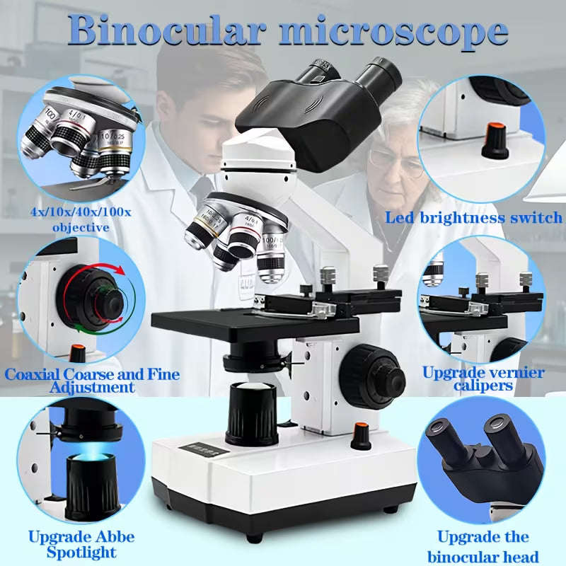 Professional Biomedical Compound Microscope 40X-2500X Magnification (10000808)