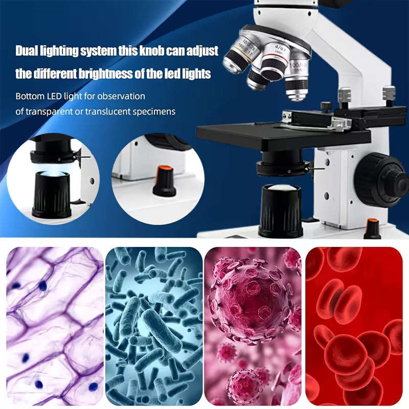 Professional Biomedical Compound Microscope 40X-2500X Magnification (10000808)