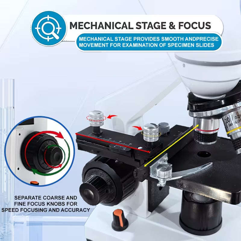 Professional Biomedical Compound Microscope 40X-2500X Magnification (10000808)