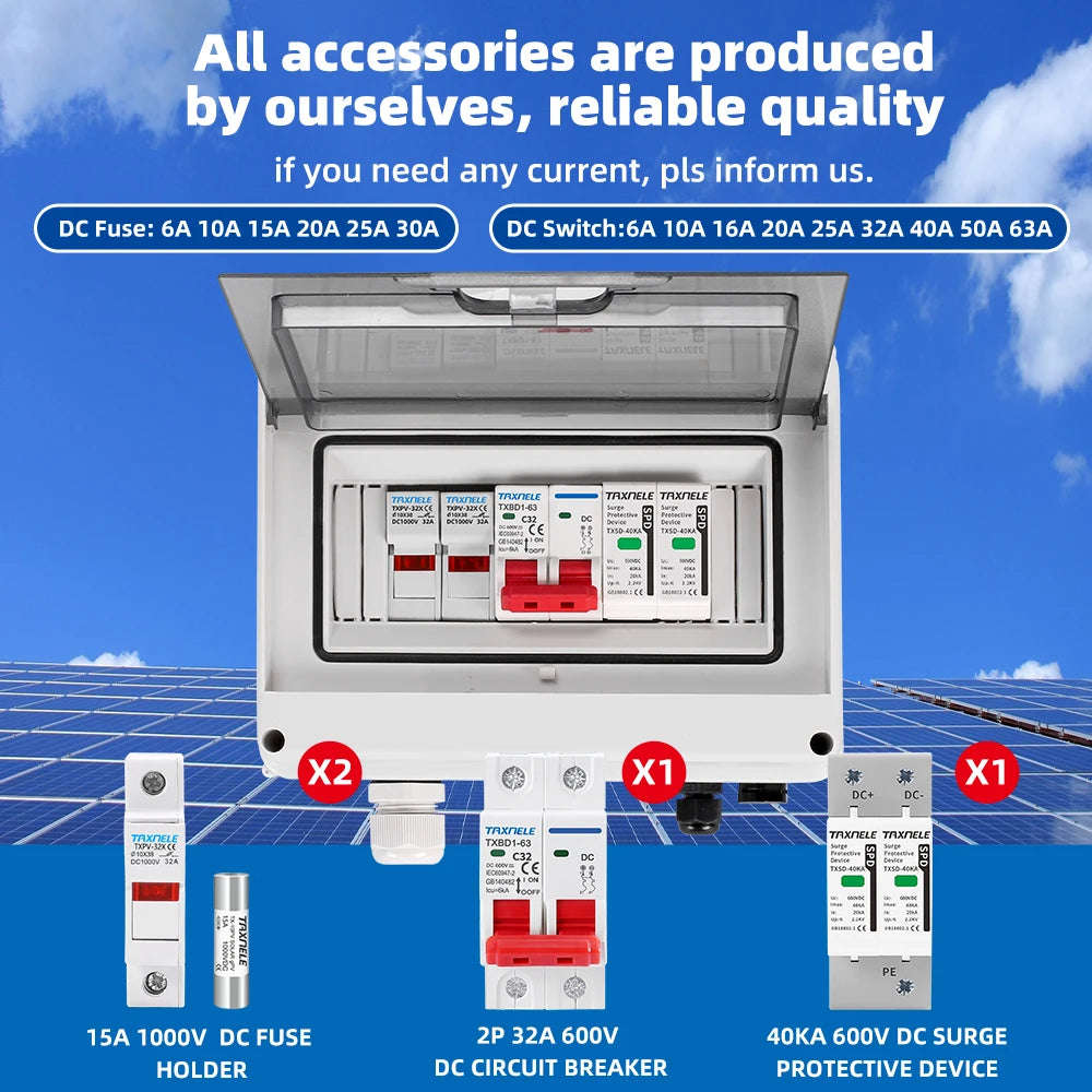 Solar photovoltaic PV DC Combiner Box Surge Lightning Protection 1 input 1 out DC 600V (10007746)