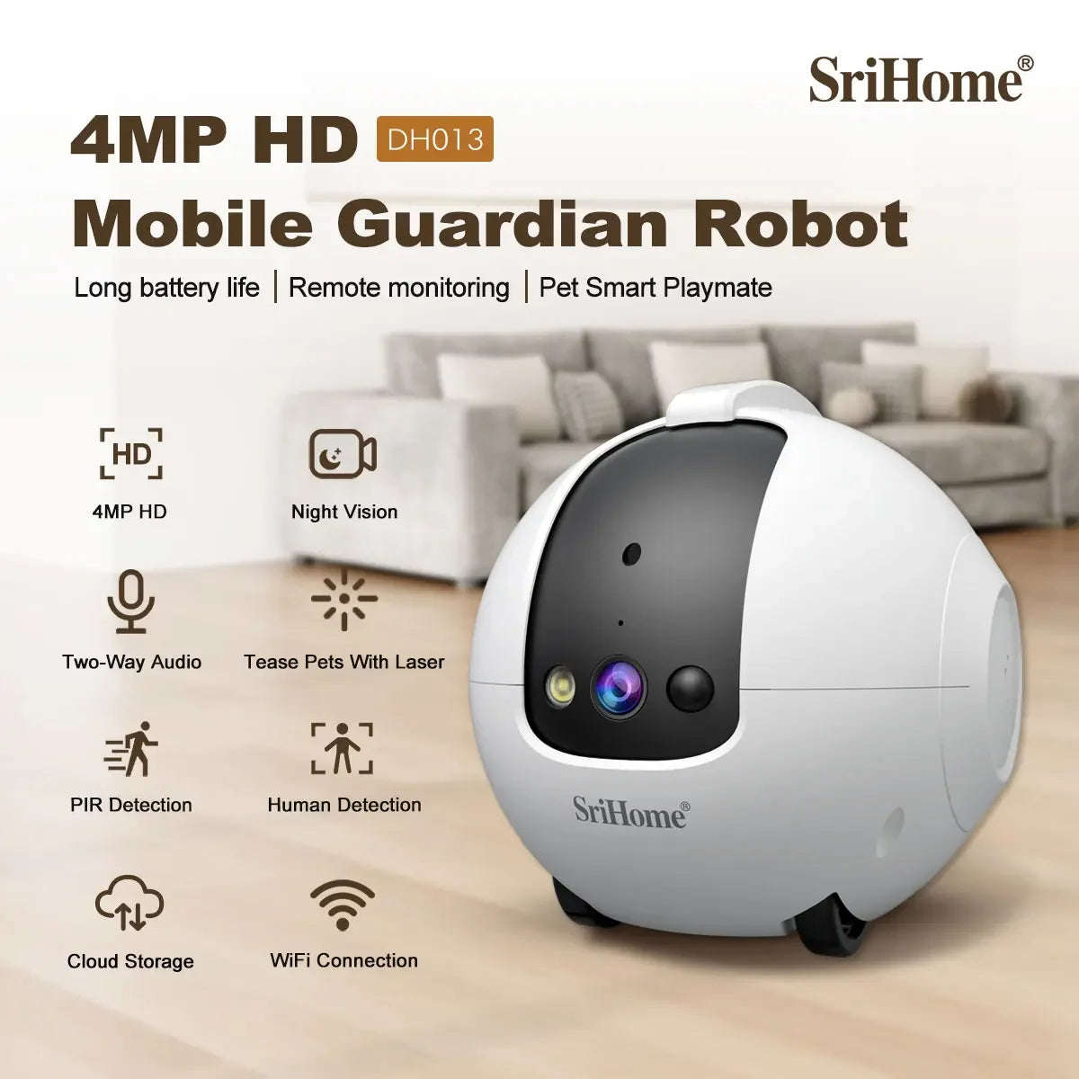 Srihome DH013 Mobile Intelligent Robot Camera (10008996)