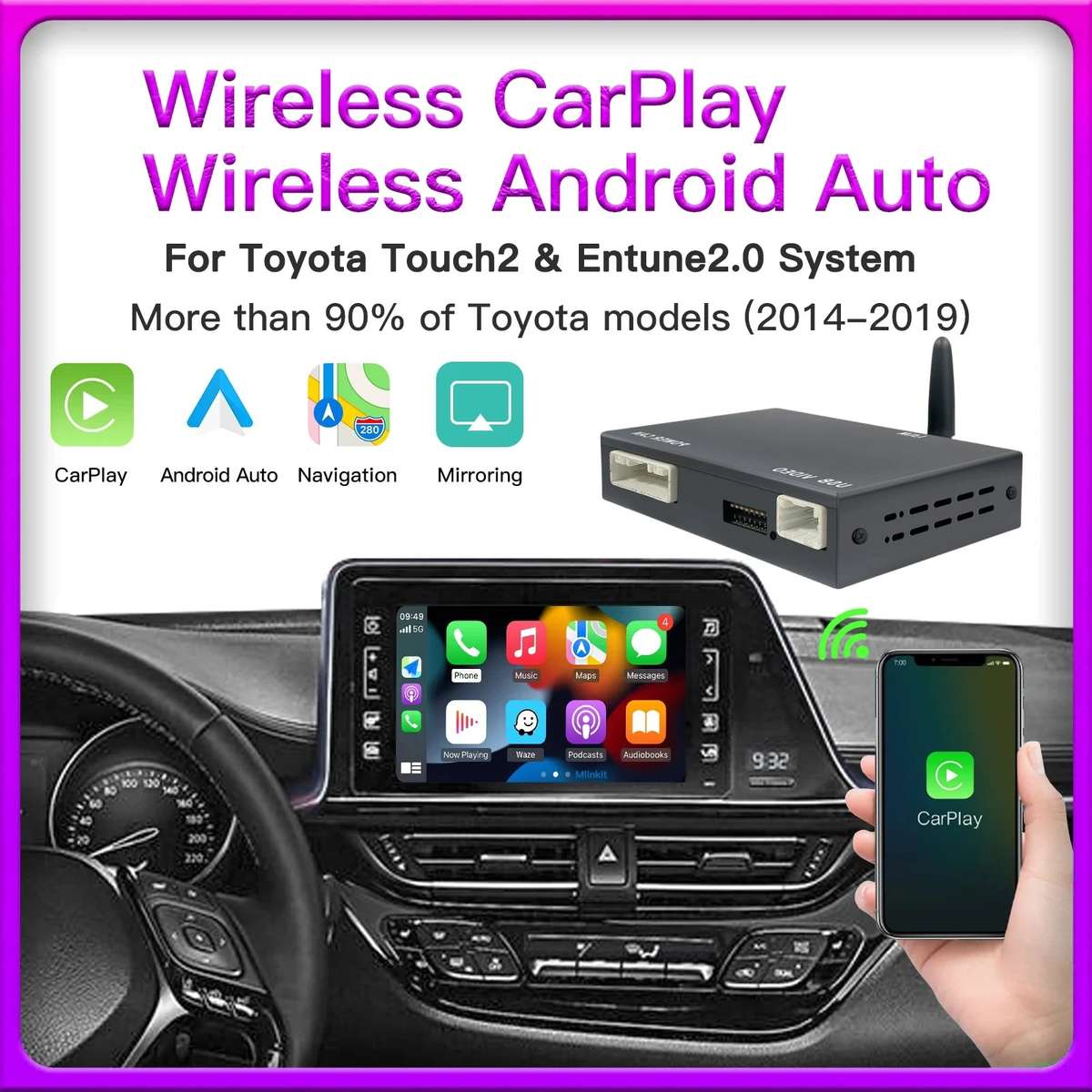 Wireless Carplay Android Auto For TOYOTA models with Touch 2 Entune 2.0 (10008928)