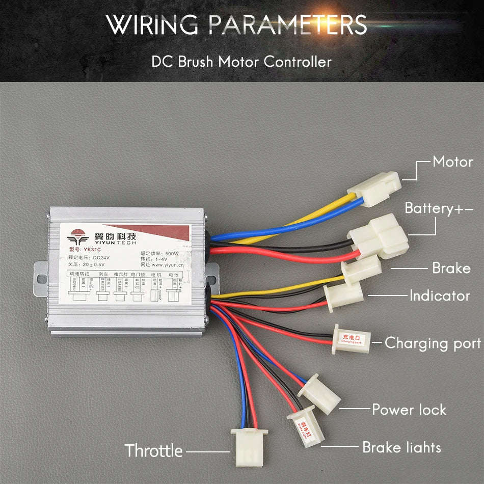 24V/36V/48V 500W YIYUN YK31C Motor Speed Controller For E-Scooters and E-Bikes