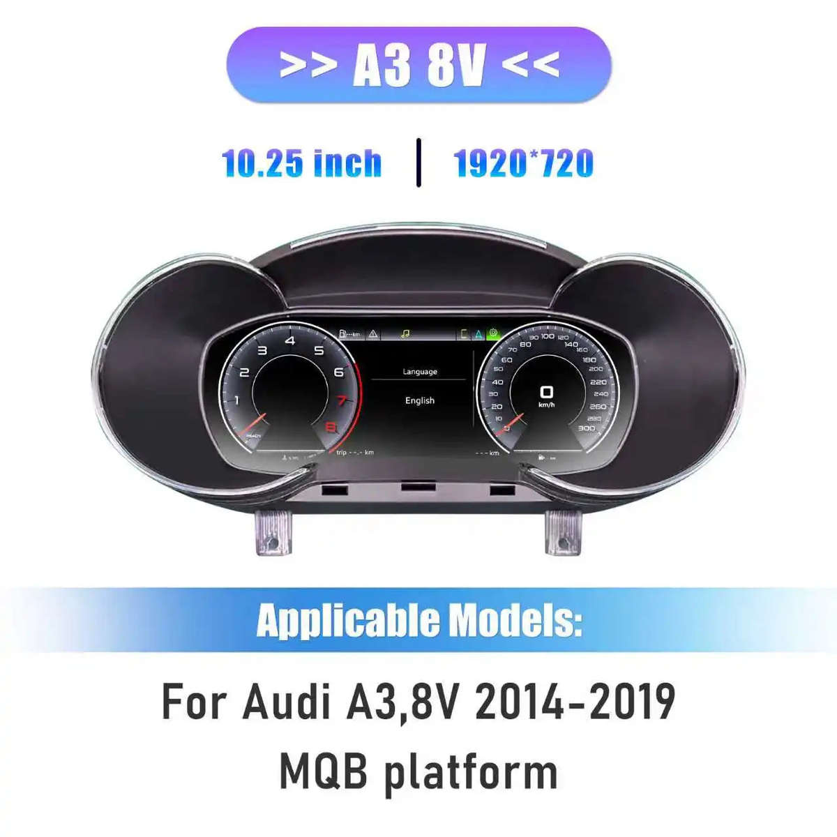 10.25'' Navidigital Dashboard For Audi A3 S3 8V Q2 Q2L 2008-2013 2014-2020 Years (10008921)