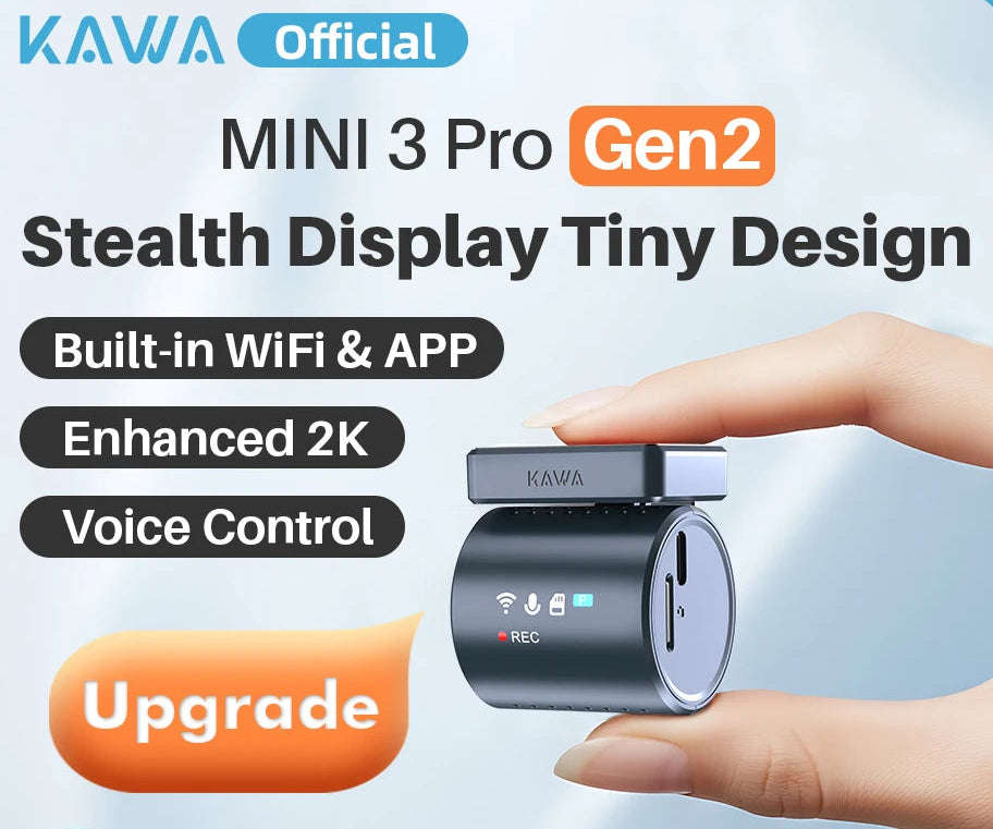 KAWA MINI3 Pro Gen2 Wifi Mobile App Car Dvr 2K - Super Capacitor (10009018)