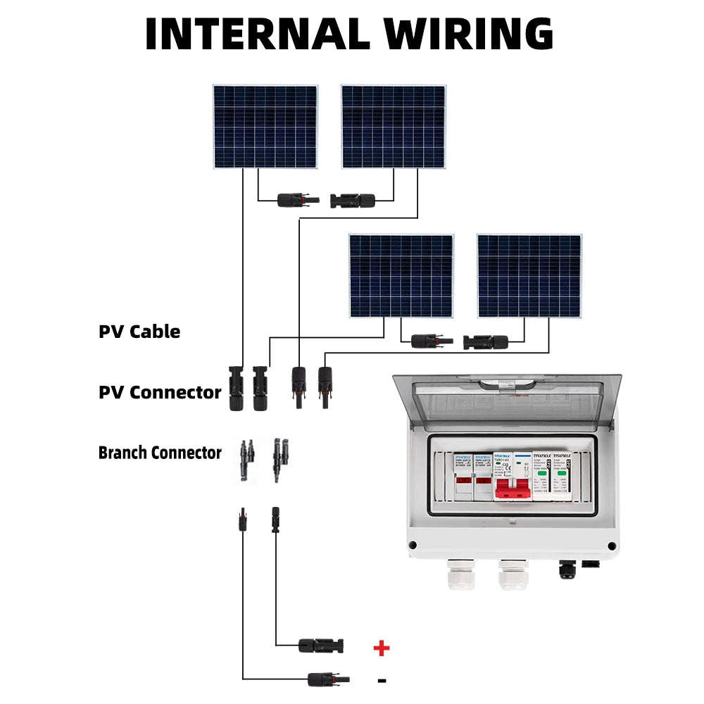 Solar photovoltaic PV DC Combiner Box Surge Lightning Protection 1 input 1 out DC 600V (10007746)