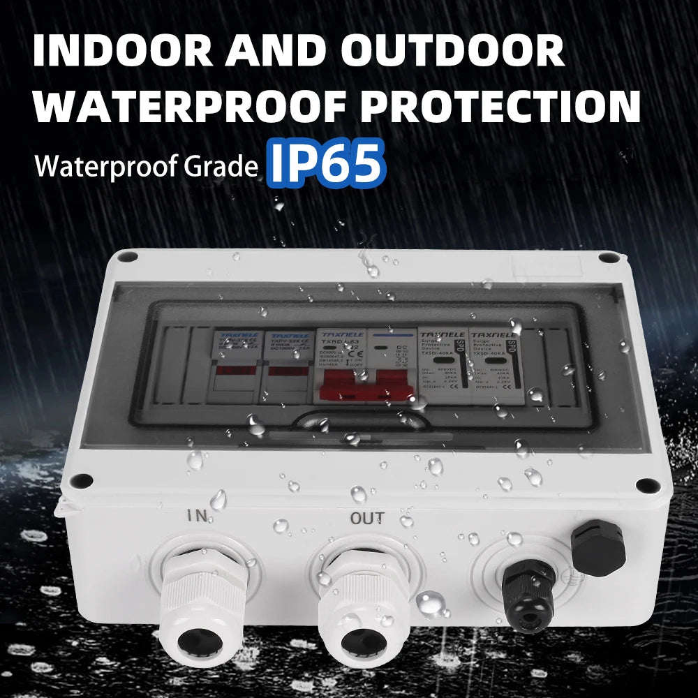 Solar photovoltaic PV DC Combiner Box Surge Lightning Protection 1 input 1 out DC 600V (10007746)