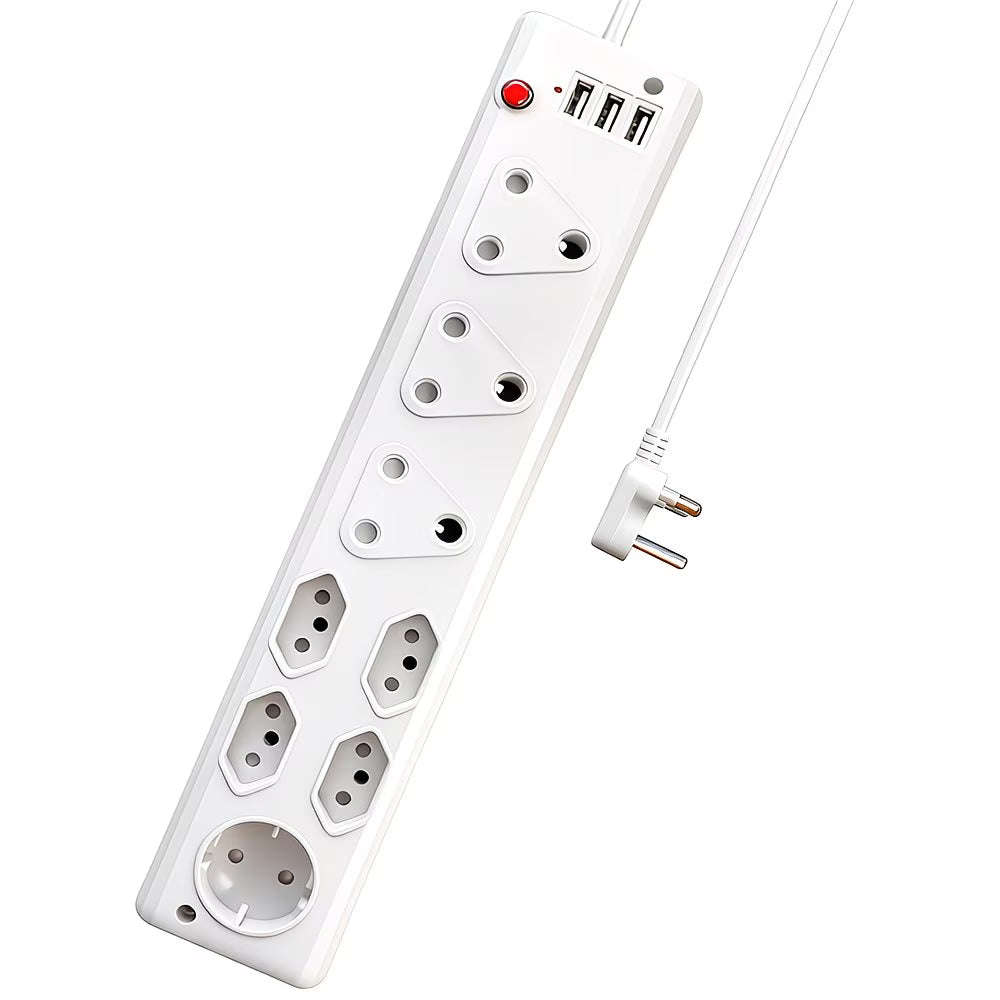 Redisson 11 Way Multi-Plug: 3x16Amp 5x5Amp 220v + 3x 2.1Amp USB Ports Power Strip (10006732)