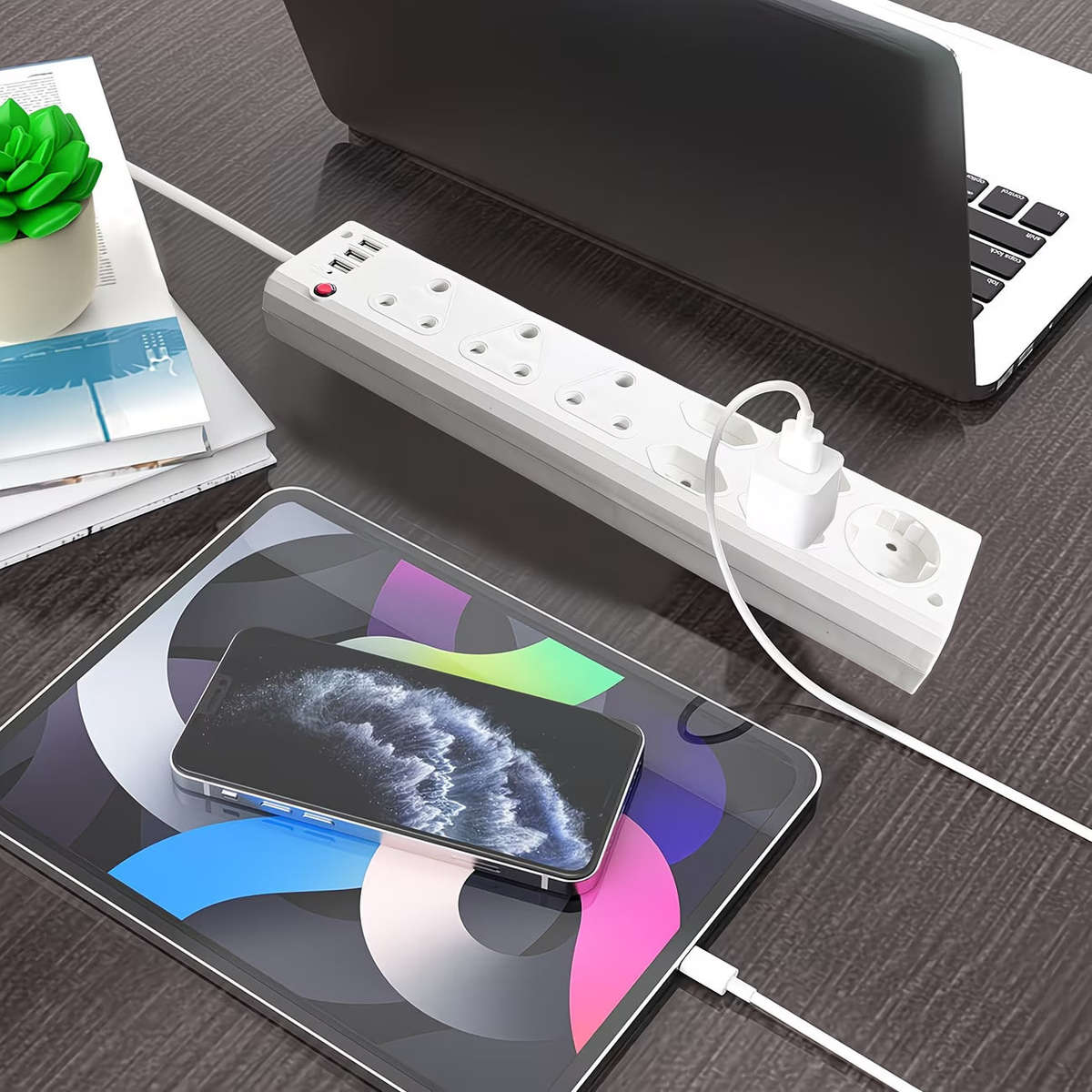 Redisson 11 Way Multi-Plug: 3x16Amp 5x5Amp 220v + 3x 2.1Amp USB Ports Power Strip (10006732)