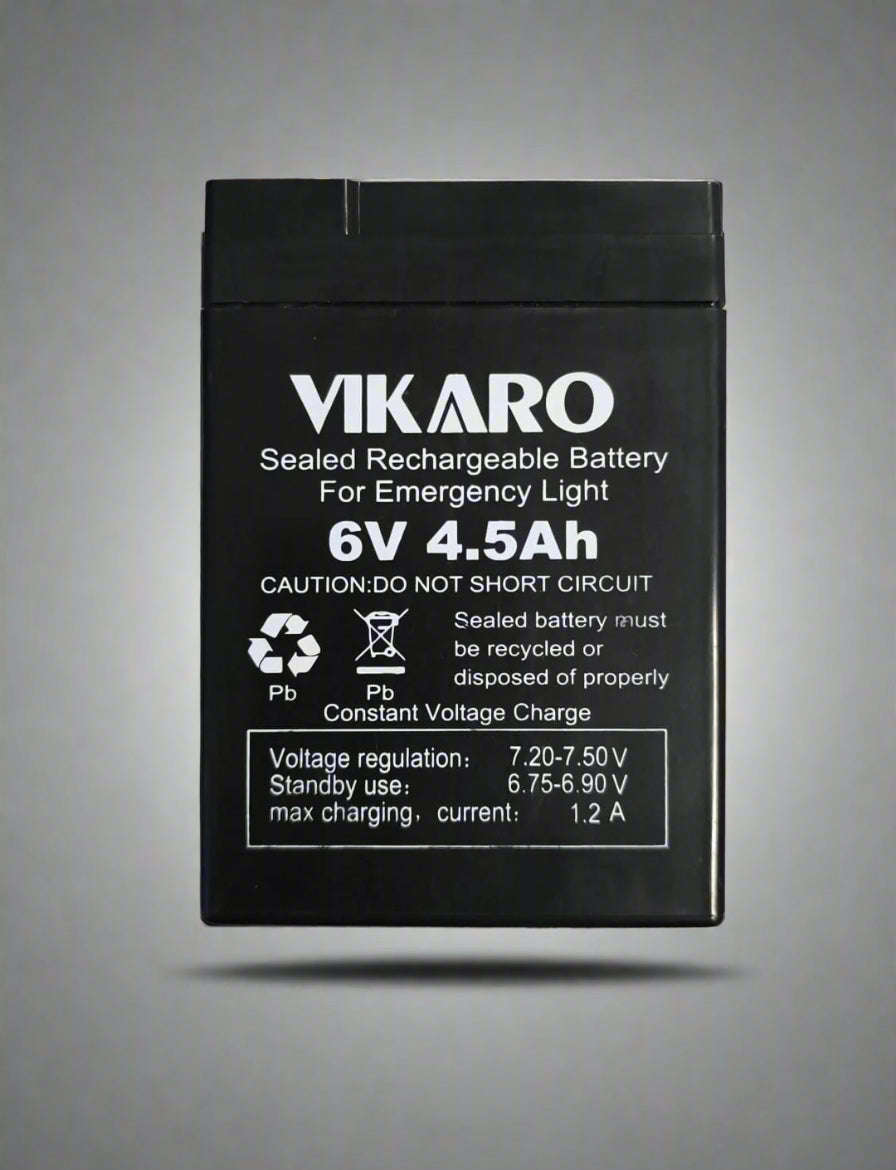VIKARO 4.5ah 6v Rechargeable Solar Battery - High-Quality Battery for Solar-Powered Systems