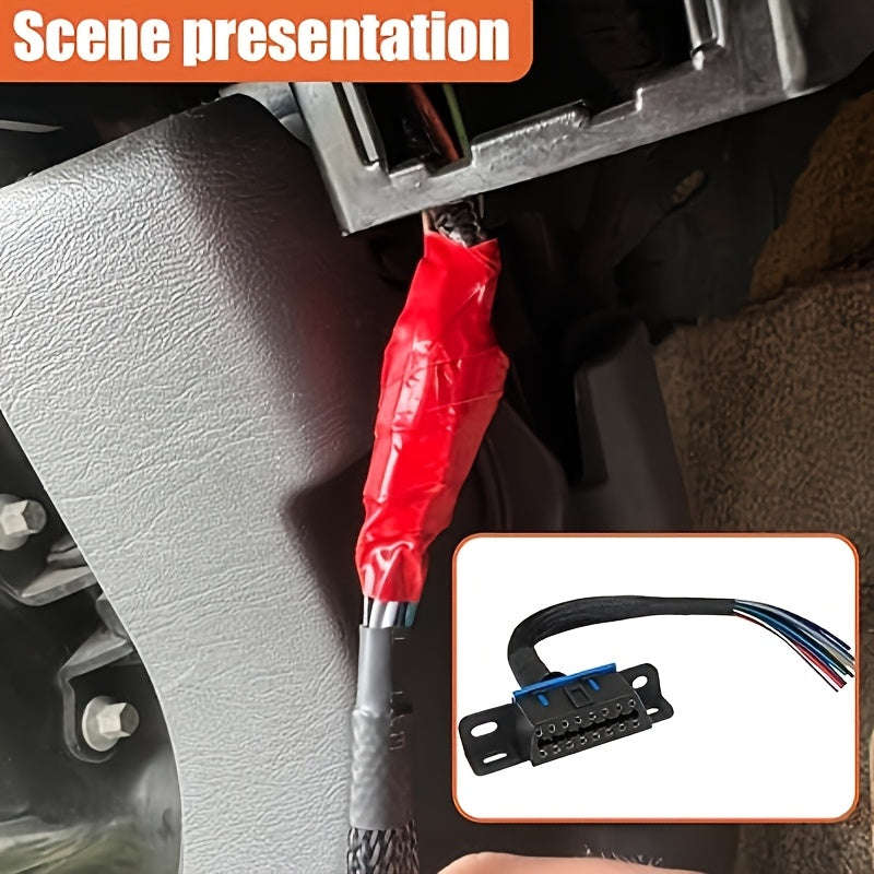 1pc 16PIN J1962F OBD2 Female to Open Cable (10007455)