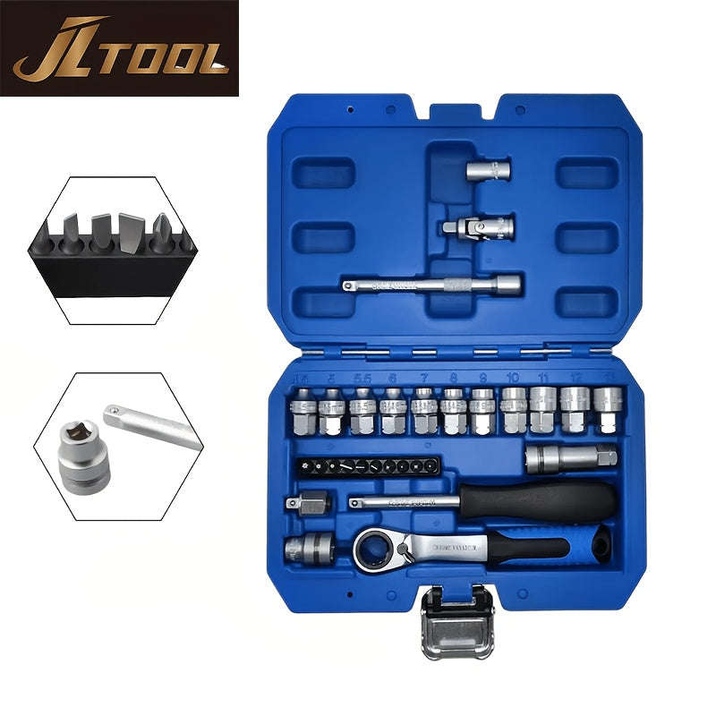 29pcs Pass Through Socket Set 1/4 Inch Drive Impact Master Socket Wrench Kit (10009041)