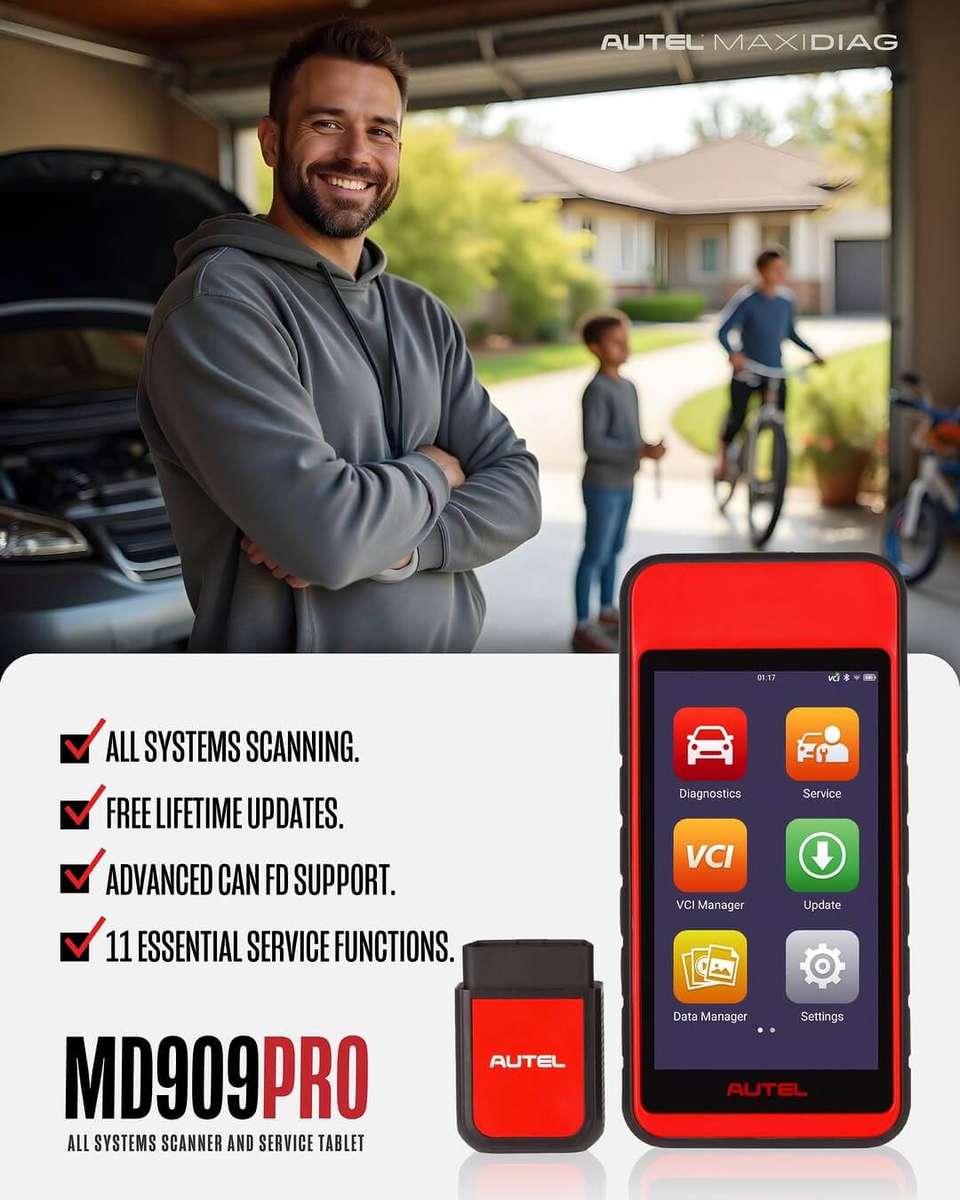 Autel MaxiDiag MD909 Pro Advanced All-Systems Diagnostic Tablet | Wireless + Free Lifetime Softwa...