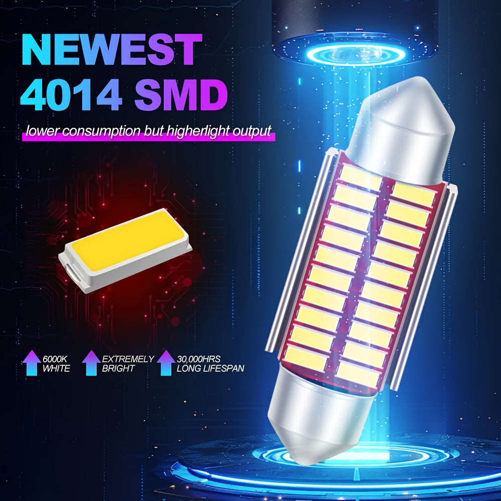 2pcs LED CANBUS C10W 4014 Chip 12V Bulb