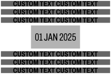Custom Text + Dater Rubber Stamp  Self-inking - Black