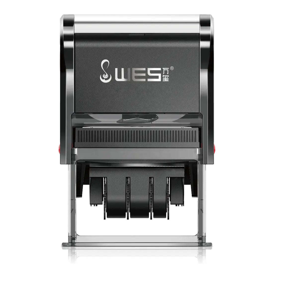 Custom Text + Dater Rubber Stamp  Self-inking - Black