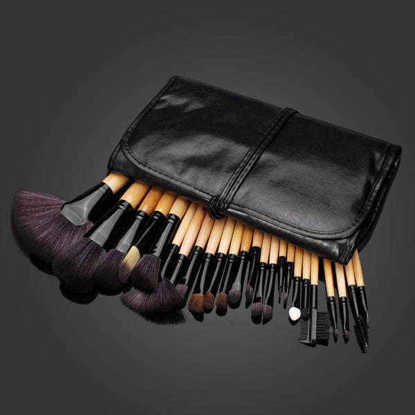 Cosmetic Makeup Brushes Set - Black