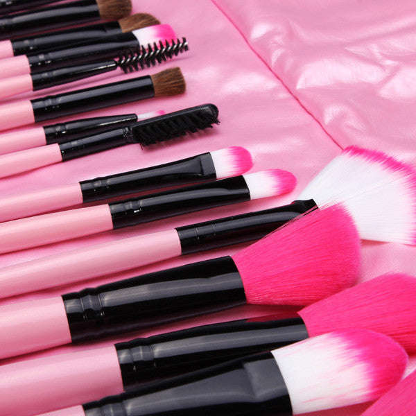 Cosmetic Makeup Brushes Set - Black