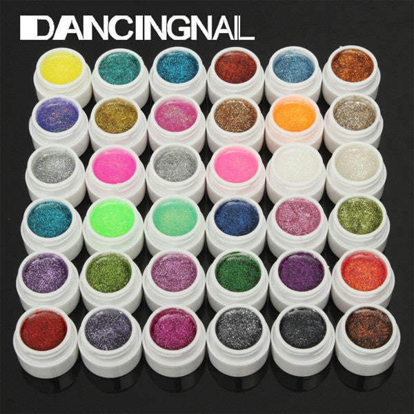 36 Glitter Color UV Nail Gel Set