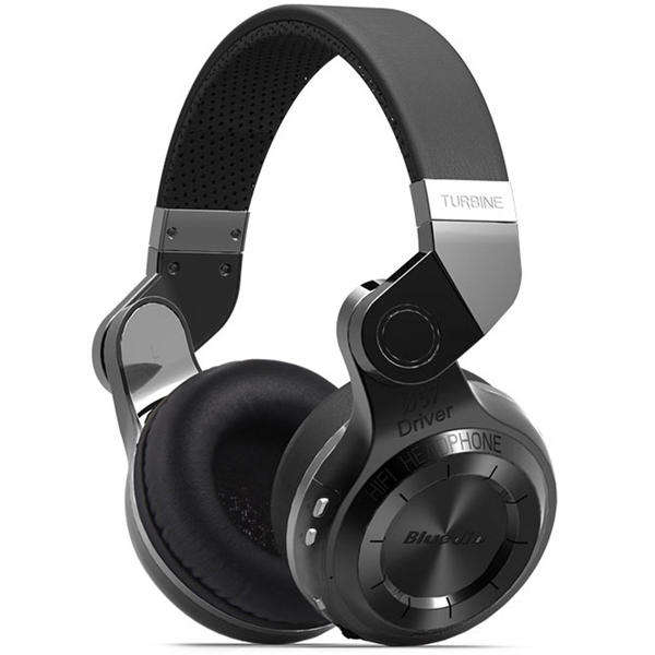 Original Bluedio T2 Over Ear Turbine Bluetooth Headphones - Black