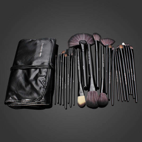 Cosmetic Makeup Brushes Set - Black