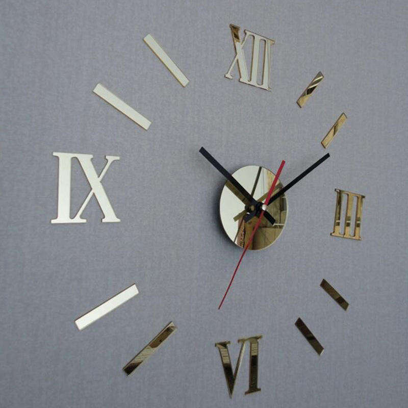 Creative 3D Mirror Wall Quartz Clock
