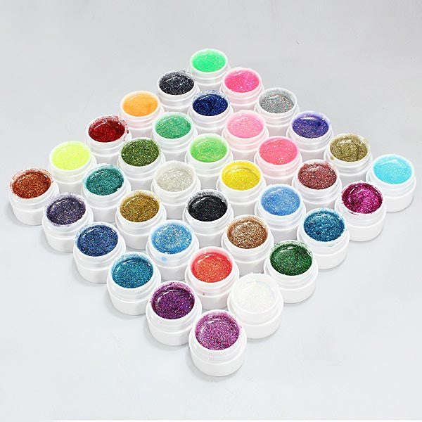 36 Glitter Color UV Nail Gel Set