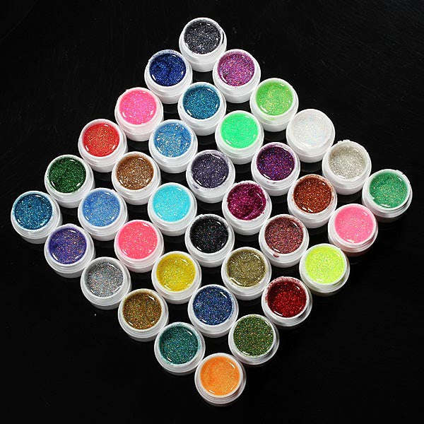 36 Glitter Color UV Nail Gel Set