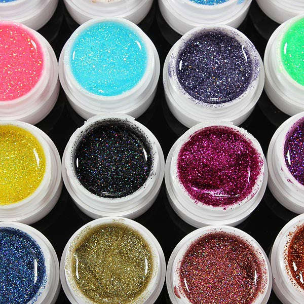 36 Glitter Color UV Nail Gel Set