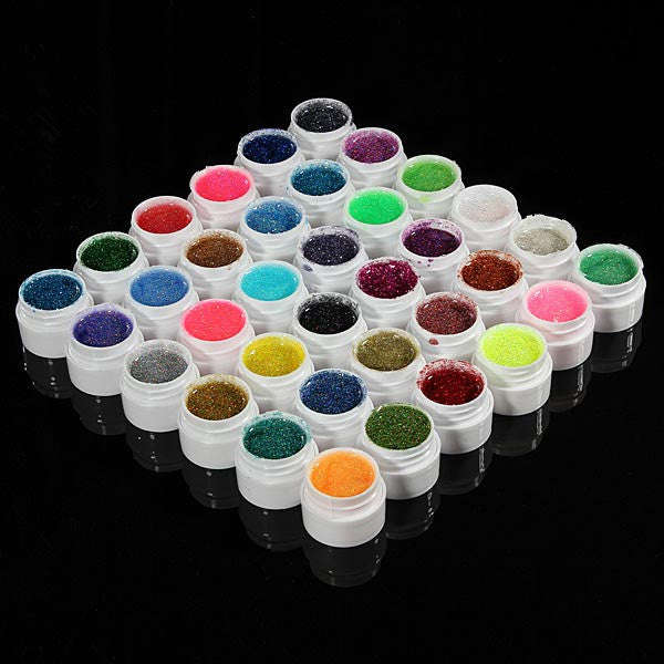 36 Glitter Color UV Nail Gel Set
