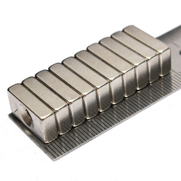 *LOCAL STOCK* 10pcs 20x10x5mm Block Hole Rare Earth Neodymium Magnets