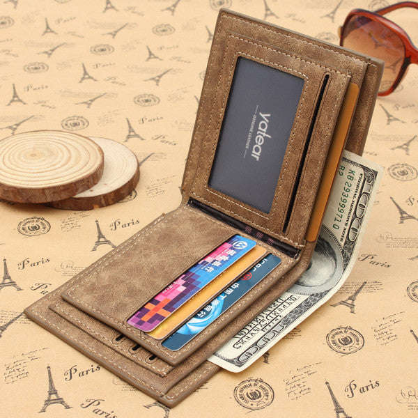 *LOCAL STOCK* Men's Leather Bifold Wallet - Grey