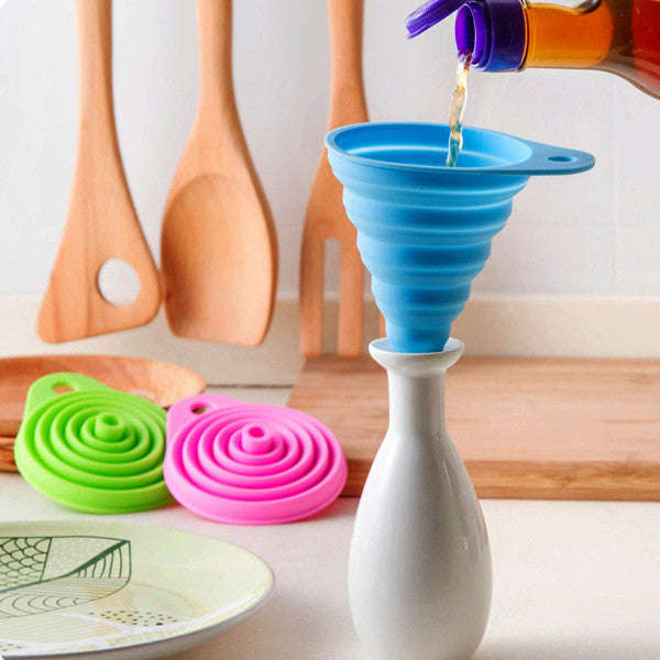 *LOCAL STOCK* Silicone Collapsible Mini Filling Kitchen Funnel - Green