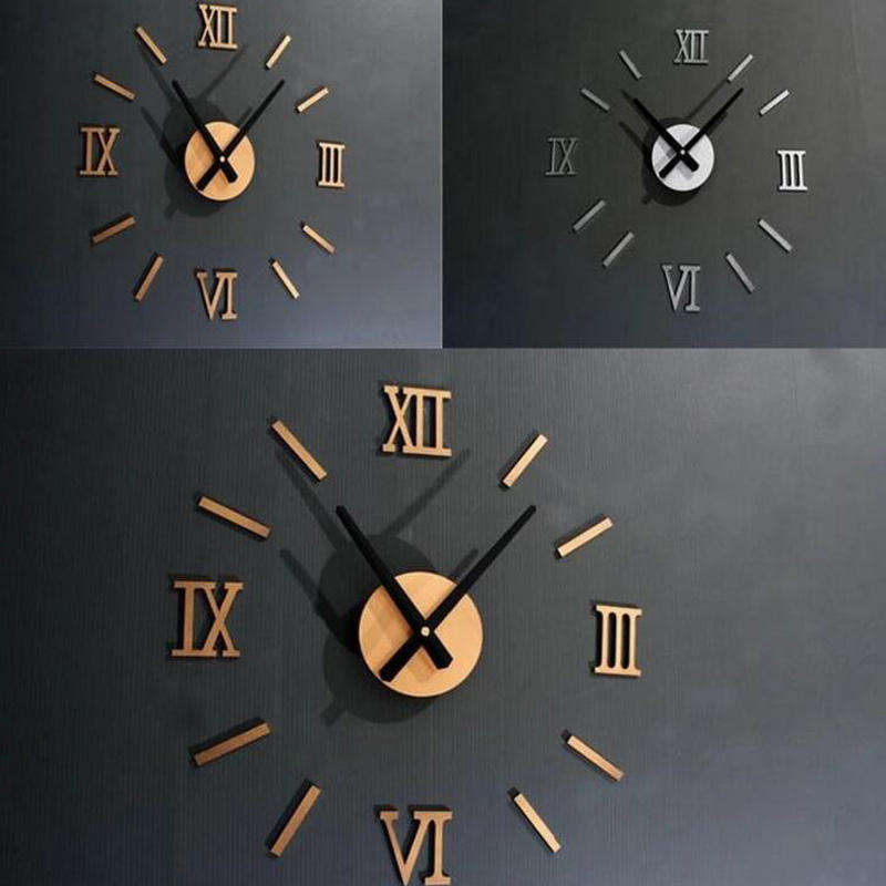 Creative 3D Mirror Wall Quartz Clock
