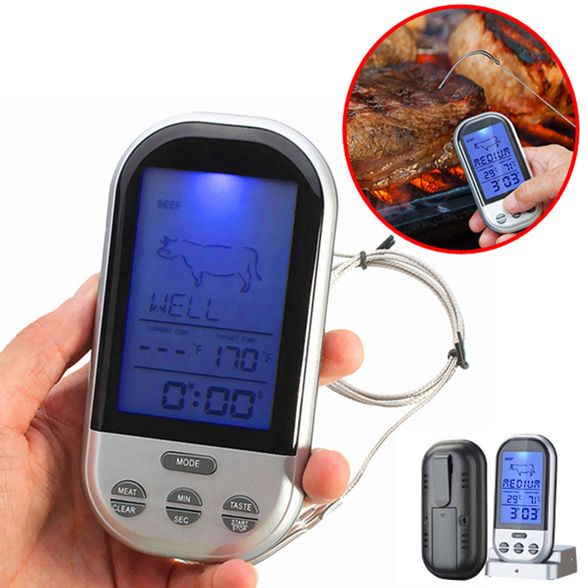 Wireless Meat Braai Kitchen Food Thermometer