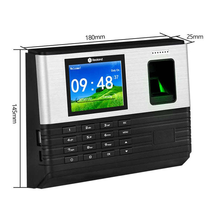 Realand AL355+ Fingerprint Time Attendance with 2.8 inch Color Screen & ID Card Function & WiFi &...