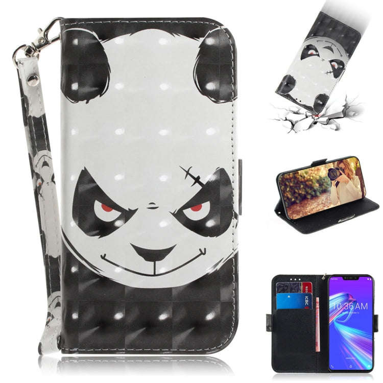 3D Colored Drawing Angry Bear Pattern Horizontal Flip Leather Case for Asus Zenfone Max (M2) ZB63...