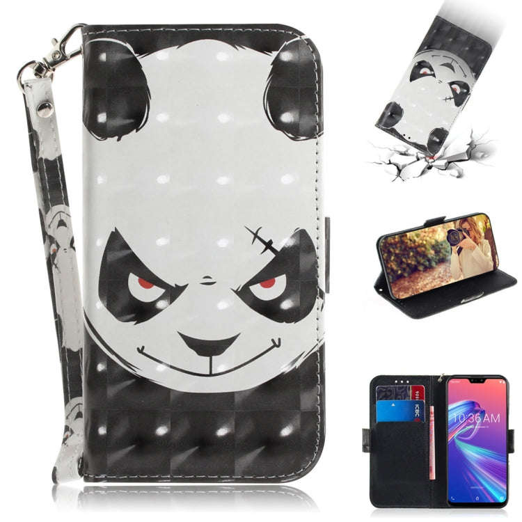3D Colored Drawing Angry Bear Pattern Horizontal Flip Leather Case for Asus Zenfone Max Pro (M2) ...