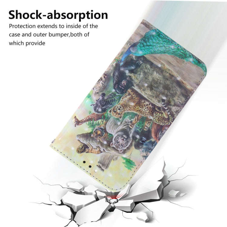 3D Colored Drawing Animals Pattern Horizontal Flip Leather Case for Asus Zenfone Max Pro (M2) ZB6...