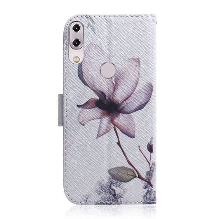 Magnolia Flower Pattern Coloured Drawing Horizontal Flip Leather Case for Asus Zenfone 5z ZS620KL...