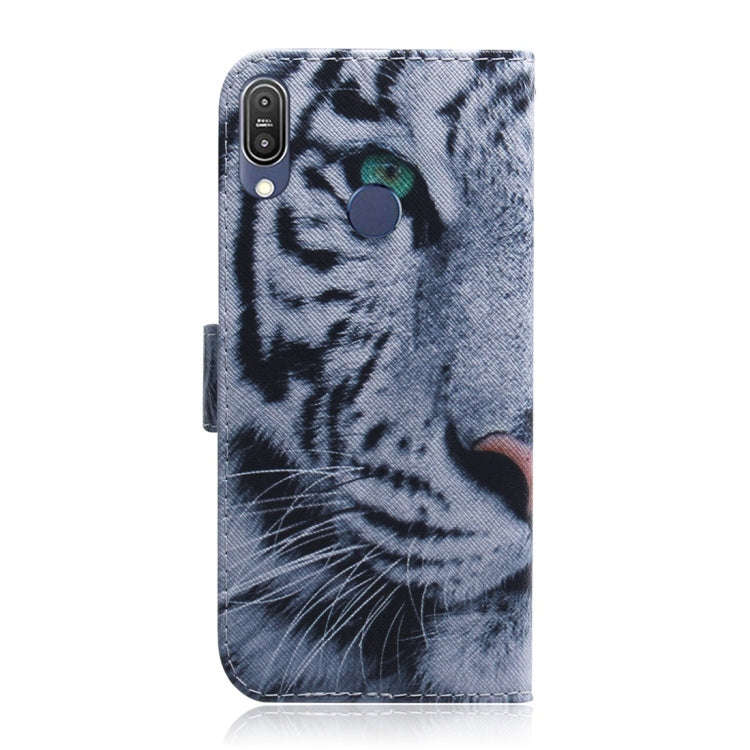 Tiger Pattern Coloured Drawing Horizontal Flip Leather Case for Asus Zenfone Max Pro (M1) ZB601KL...