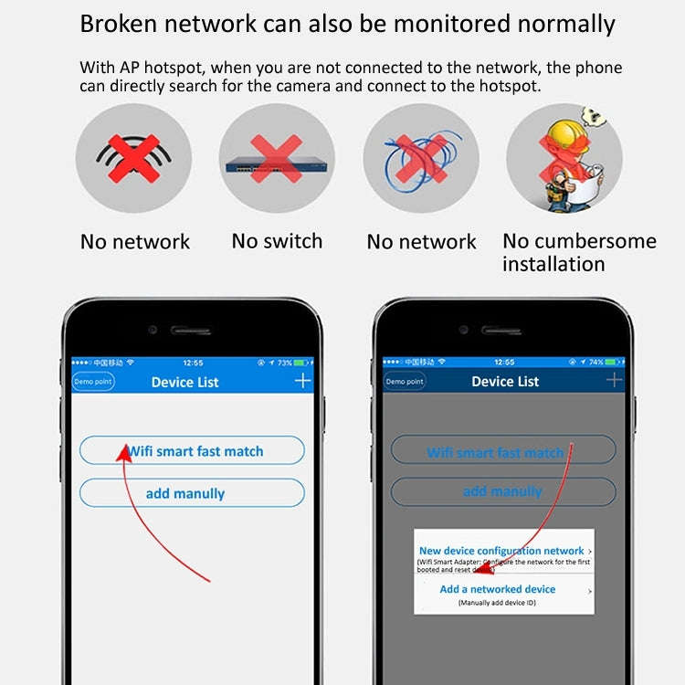 720P HD 1.0 MP Wireless IP Camera, Support Infrared Night Vision / Motion Detection / APP Control...