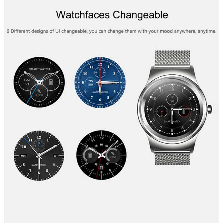 SMA-Round 1.28 inch Color Touch Screen Bluetooth Leather Strap Smart Watch, Waterproof, Support V...