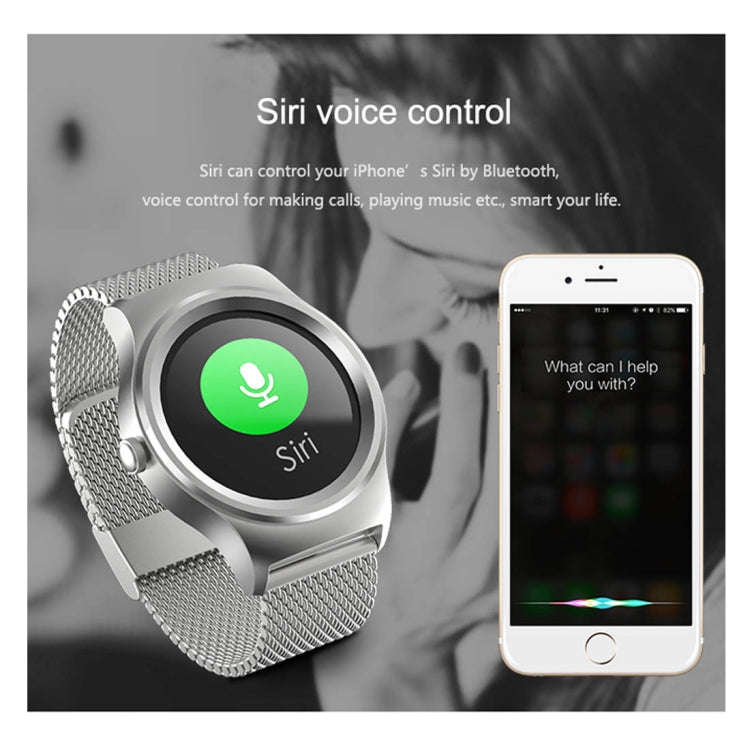 SMA-Round 1.28 inch Color Touch Screen Bluetooth Leather Strap Smart Watch, Waterproof, Support V...