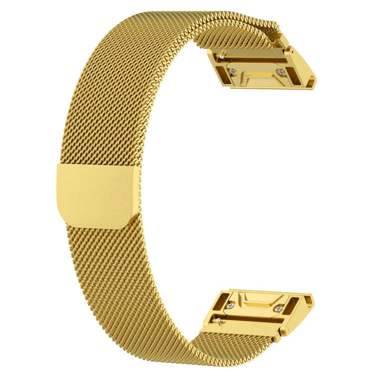 For Garmin Fenix 6X Milanese Watch Band(Gold)